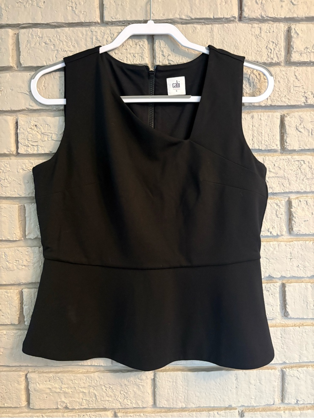 CAbi Black Sleeveless Peplum Shell Top